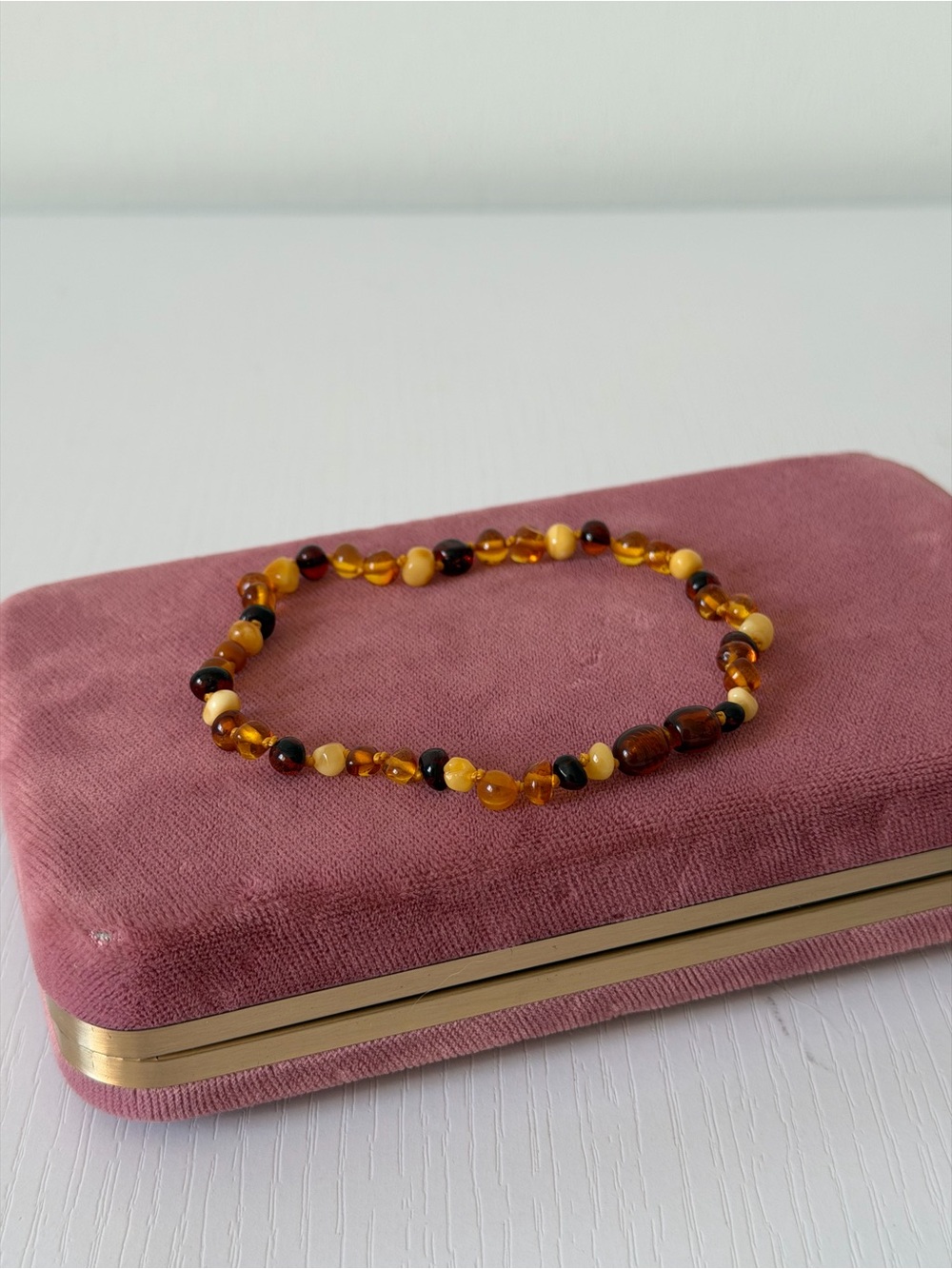 Mixed amber bead anklet/bracelet.